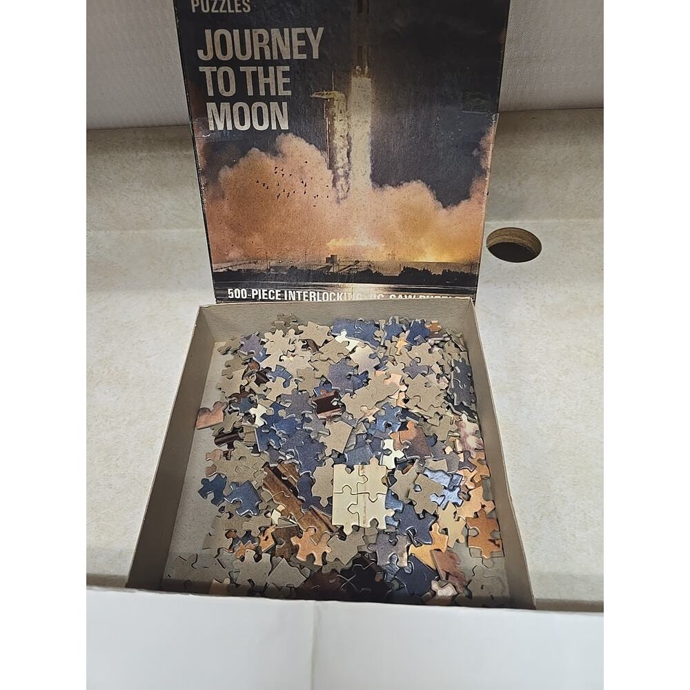 Vintage 1969 LIFE Journey To The Moon 500pc Puzzle Apollo 11 NASA Poster Space - Picture 3 of 5